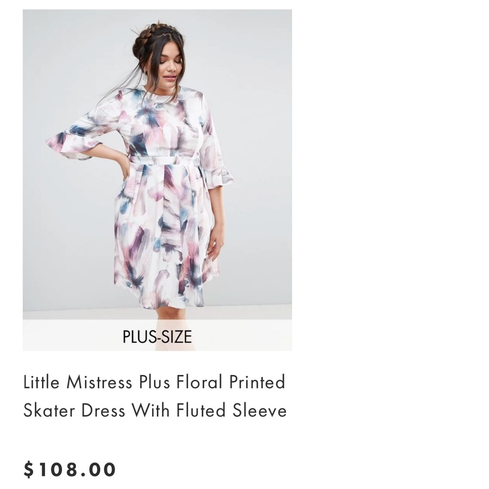 Floral Printed Dress with Fluted Sleeve - Picture 6 of 8